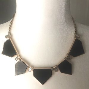 Express Black & Diamond Panel Necklace